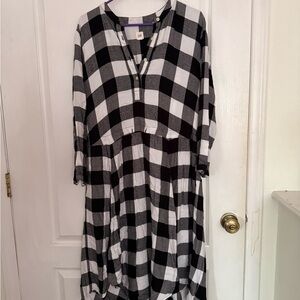 Gap Black and White Plaid Dress